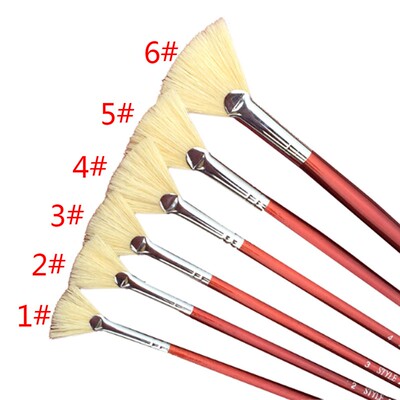 Red Pen Holder Paint Brush Different Size Fan Brushes Waterc