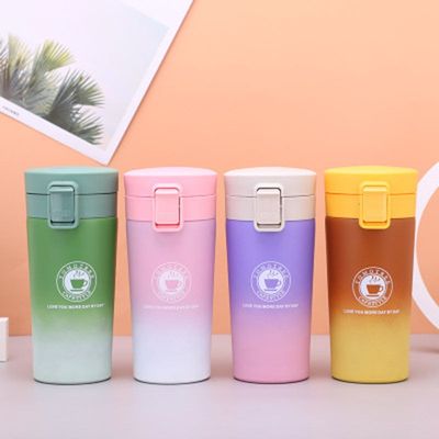 Gradient Travel Coffee Mug Vacuum Flask Thermo Water Bottle