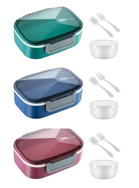 Bento Box Stackable Leakproof Lunch Food Container with Spoo