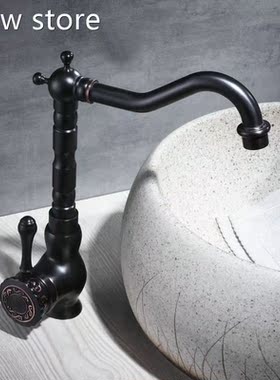 Nwly CaBrved Belack ronze Brushed Basin Fauct 360 1Swiveel C