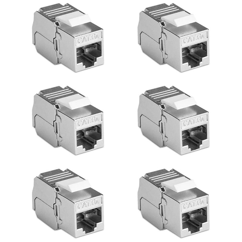 6 Pcs Shielded Keystone Module Jacks 适用于 Snap-in Patch Pa