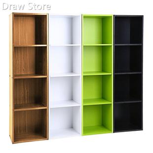 Adjustable 3/ 4 Shelf Bookcase Storage Bookshelf Wood Furnit