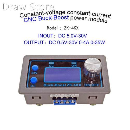 ZK-4KX DC DC Buck Boost Converter CC CV 0.5-30V 4A 5V 6V 12V