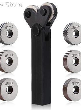 7PCS Knurling Tool 0.5/1/2mm Diagonal Dual Wheel Linear Knur