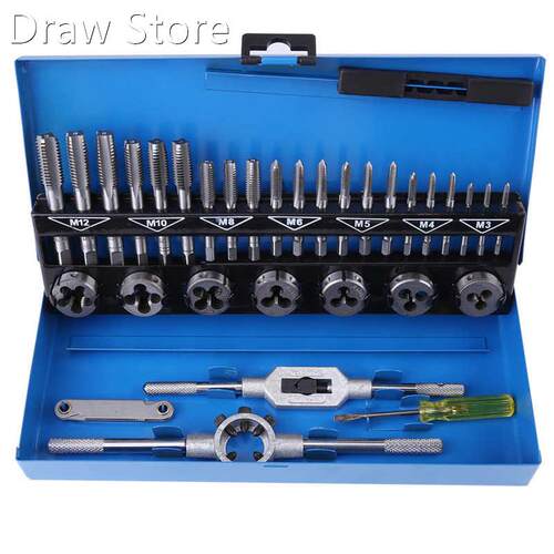 32pcs Thread Tap M3-M12 Coarse Pitch Alloy Steel Tap and Die