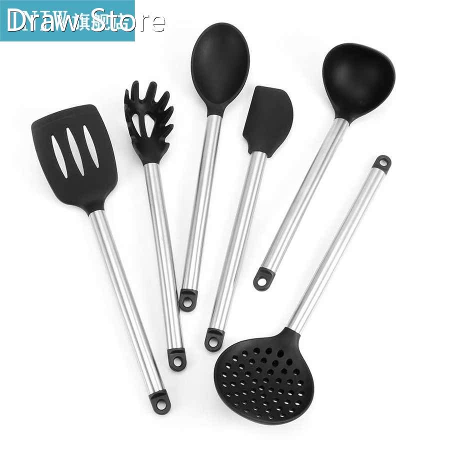 Cookware Accessories 6Pcs Set Silicone Spoon Spatula Set Non