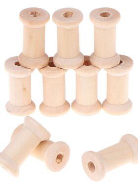 10Pcs Wooden Bobbins Spools Reels Vintage Style Organizer 适