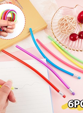 6pcs Colorful Magic Bendy Flexible Soft Pencil With Eraser S