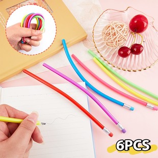 6pcs Colorful Magic Bendy Flexible Soft Pencil With Eraser S