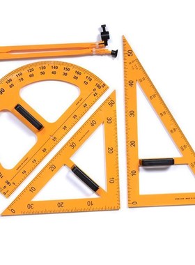 Multifunction Teaching Ruler Set Triangle Compasses Protract