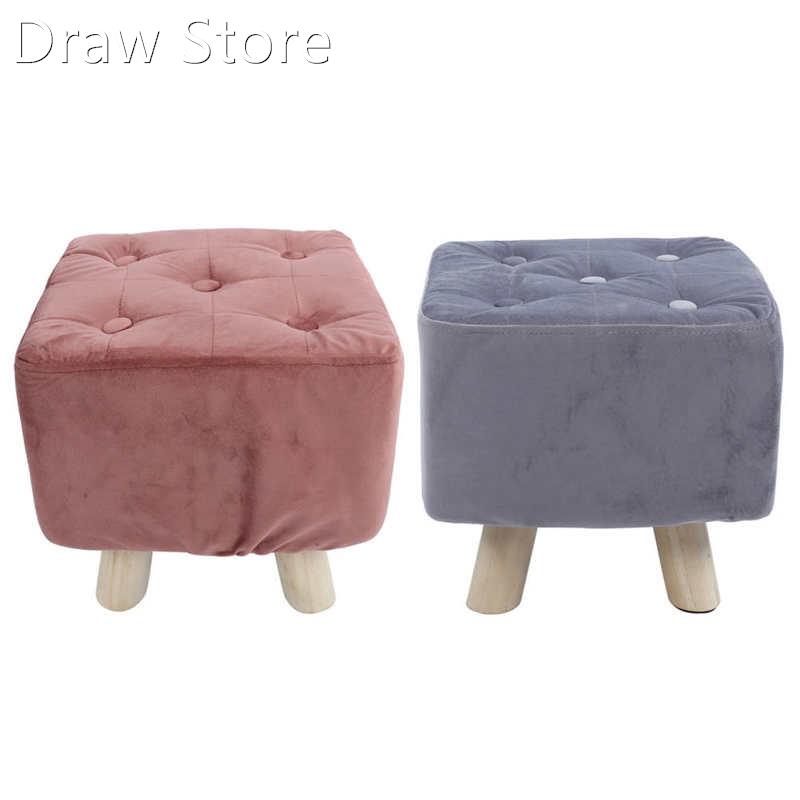 Footstool Modern Shaped Velvet Foot Rest Stool 适用于 Home