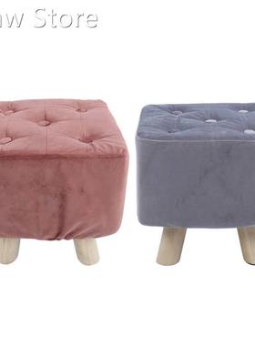Footstool Modern Shaped Velvet Foot Rest Stool 适用于 Home