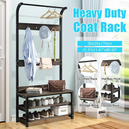 Iron Coat Rack Shoes Rack Clothes Hanger Bedroom Living Room