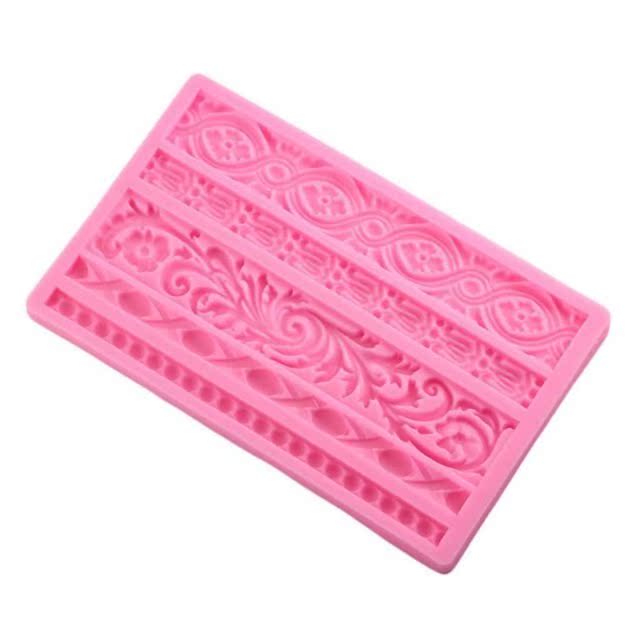 2022 New DIY Baroque Scroll Relief Cake Border Silicone Mold