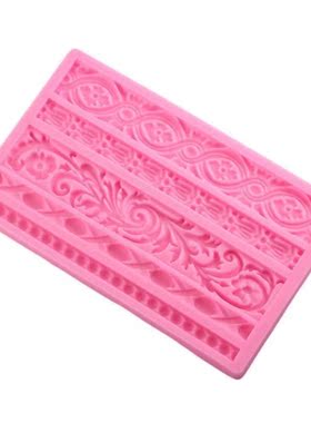 2022 New DIY Baroque Scroll Relief Cake Border Silicone Mold