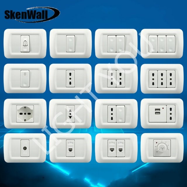 118 Type PC Panel Italian Standard Israeli Wall Switch Conce
