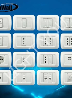 118 Type PC Panel Italian Standard Israeli Wall Switch Conce