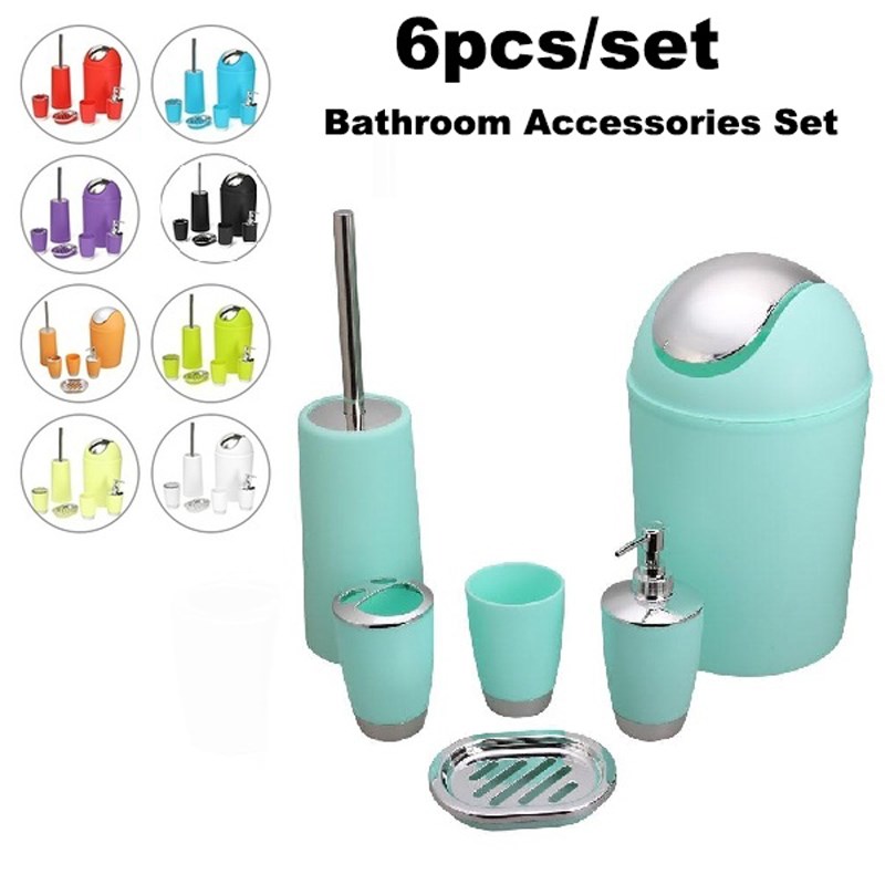 Dreamburgh 6pcs Bathroom Accessories Set Bath Toilet Brush w