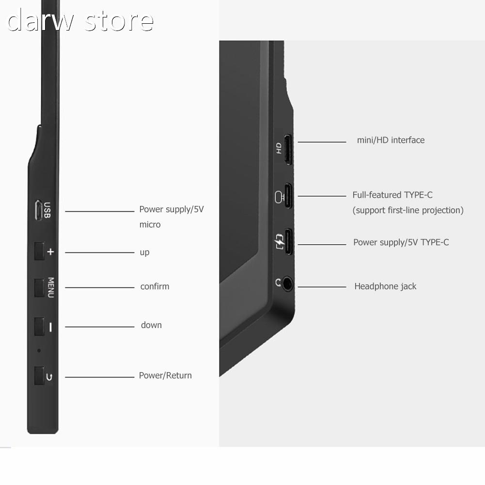 Portable Mtonitor 15.6 i1nc h Compuer Display120 x 1080 F9ul