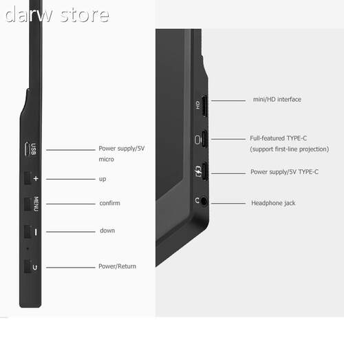 Portable Mtonitor 15.6 i1nc h Compuer Display120 x 1080 F9ul