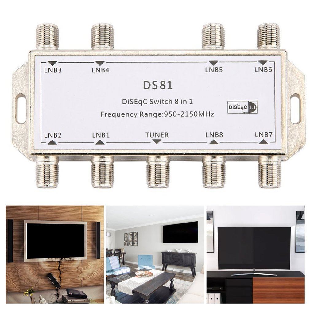 DS81 8 in 1 Satellietsignaal DiSEqC Switch LNB Ontvanger Mul