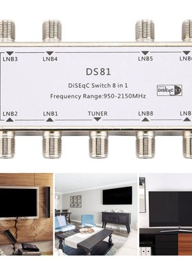 DS81 8 in 1 Satellietsignaal DiSEqC Switch LNB Ontvanger Mul