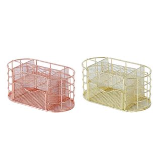 Luxury Iron Pencil Holder Stylish Pen Holder with Sliding Dr