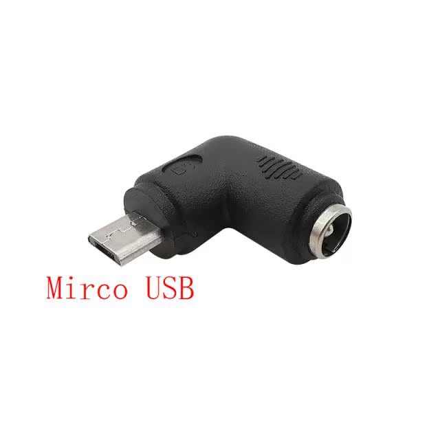 1Pcs 5.5x2.1mm DC Power Female to Mirco USB Male Right Angle