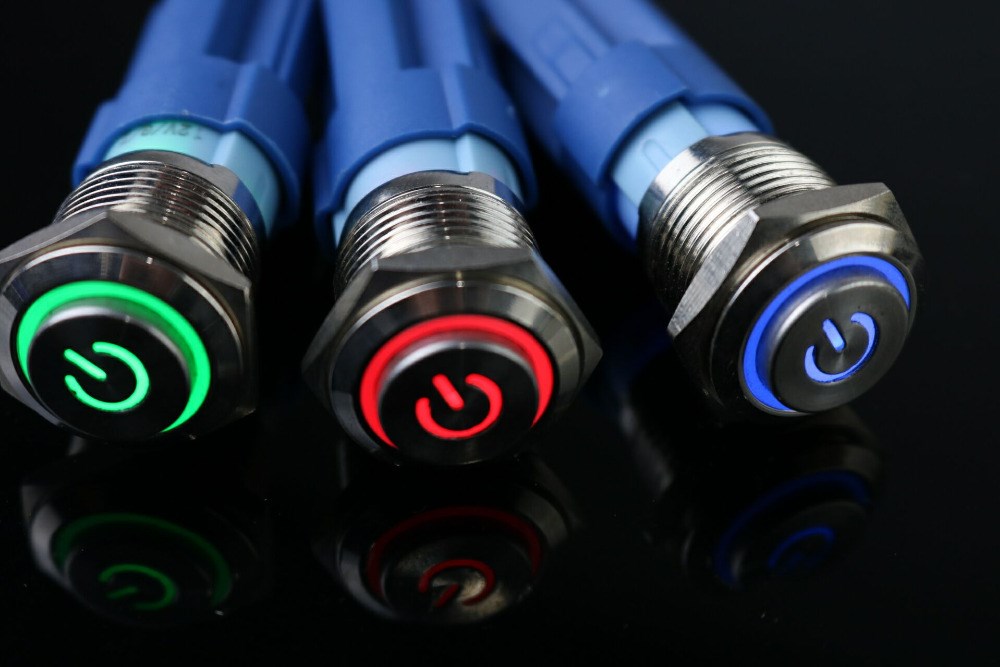 1pcs 16mm Face Waterproof Latching Maintained High Round Sta