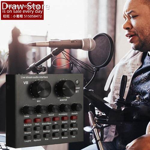 V8 Audio Mixer Sound Card for Recording SB Audio Interface I