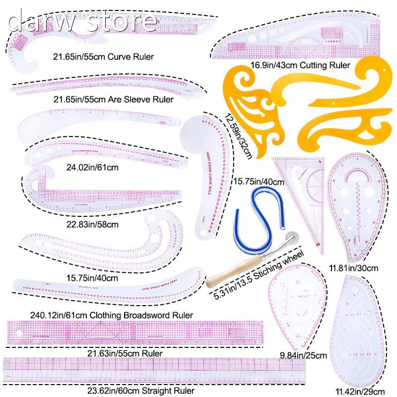 LMDZ 21cs1 nFashio DesiPgn Ruler Set Patten rDesign Ruler Se
