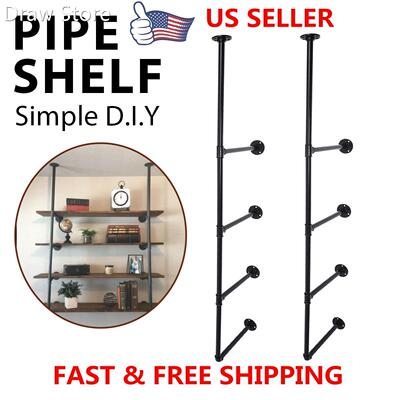 2pcs 4 layer Industrial Retro Style Bookshelf DIY Wall Ceili