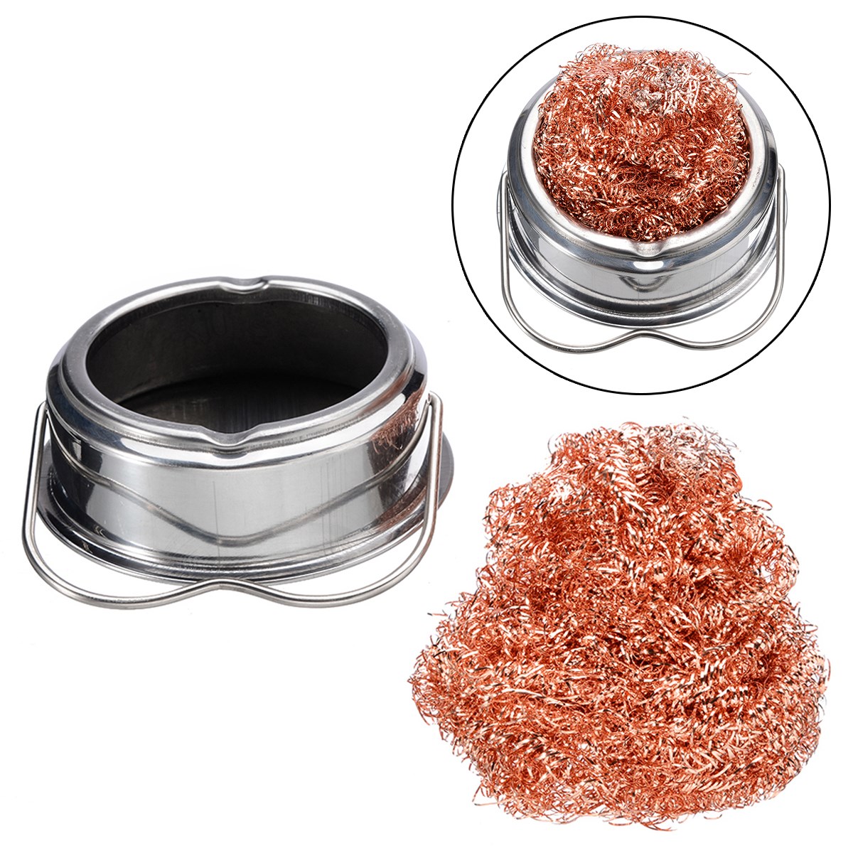 Steel Wire Solder Tip Nozzle Cleaner Steel Wire Mesh Tin Bal