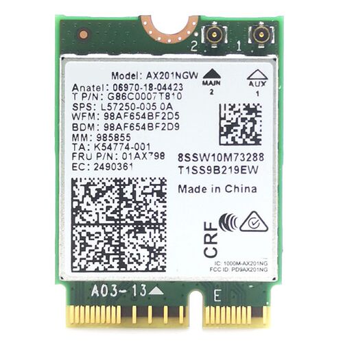 AX201NGW WIFI6 Gigabit M.2 NGFF 2.4Gbps Wireless Wlan WiFi C