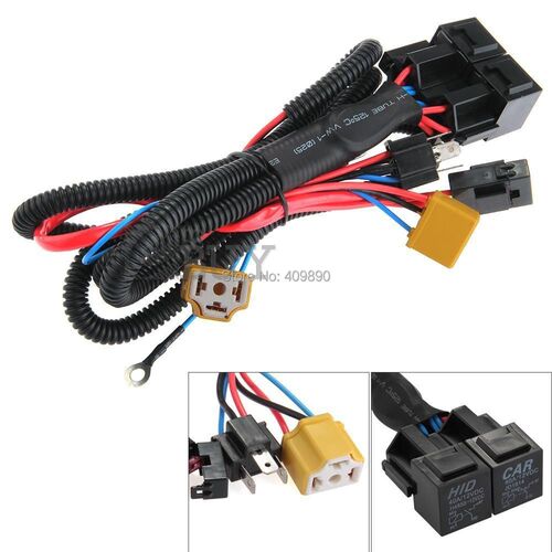 50PCS/LOT H4/9003 Headlight Booster Wire Harness Connector R