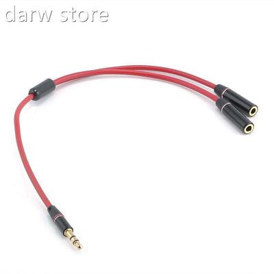 3.5m Stere Headphoone Audio Mamle To1 2 Femle Y Splitter Caa