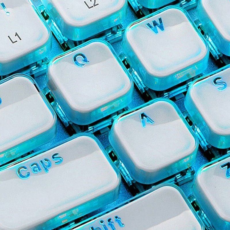 104 Keys Layout Low Profile Keycaps Backlit Crystal Edge for