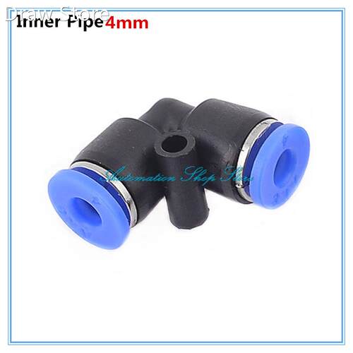 5pcs 4mm OD Tube L Shaped Pneumatic Push in Elbow Connector