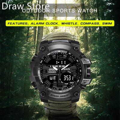Sports Men's watch 50m Compass Multifunction Military Wr