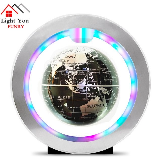 Seven color lamp Magnetic Levitation Floating Globe World Ma