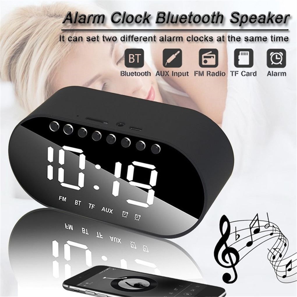 LED Alarm Clock With FM Radio Wireless Bluetooth Speaker Mir