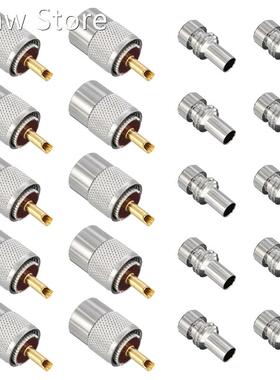 10 X PL259 UHF Connector Male Plug With Reducer 适用于 RG8X