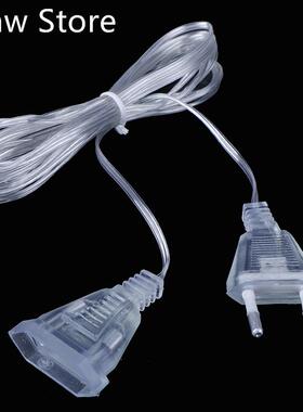 3M/5M 220V EU US Plug Standard Power Extension Cord Transpar