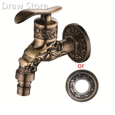 Antique Bronze Bathroom Sink Faucet Dragon Washing Machine T