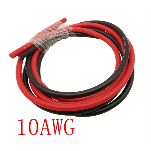 1Meter Red + 1Meter Black 10AWG Silicone Wire Soft Flexible