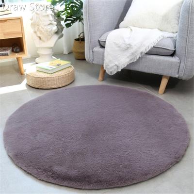 100cm Round Faux Plush Floor Rug Soft Shaggy Carpet Mat Home