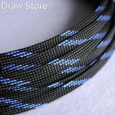 Black&Blue 3-50mm Cable Sleeves Encrypted Snakeskin Mesh
