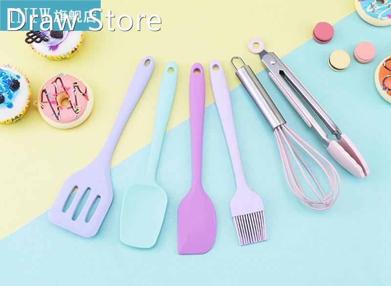 6Pcs/Set Heat-Resistant Silicone Spatula Set Baking