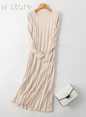 tHLGBLCB new ong sleeve lo1ng Sweaer dress women Autumn Wint