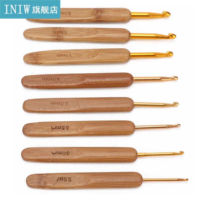 Bamboo Crochet Hook Set Crochet Hooks Stable Yarn for Shawl